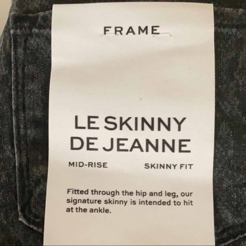 New Woman’s FRAME Le Skinny De Jeanne Python Black & Silver Skinny Jeans - Picture 12 of 16